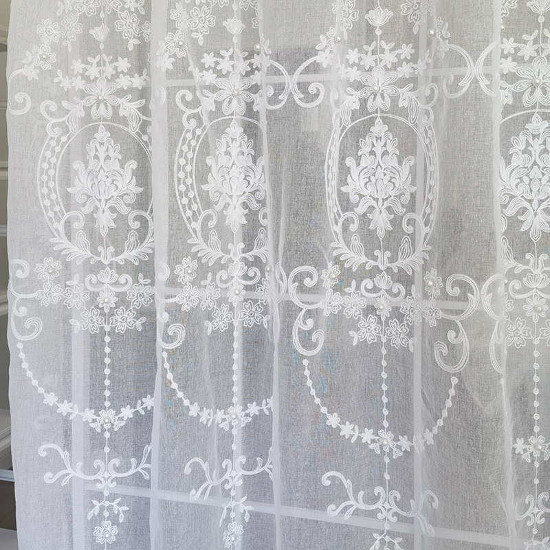 窗帘轻奢卧室客厅白纱刺绣钉珍珠隔断帘装饰更衣室门帘遮挡帘子,居家布艺,柜类遮挡帘,淘宝优惠券,粉丝福利购,淘宝优惠卷