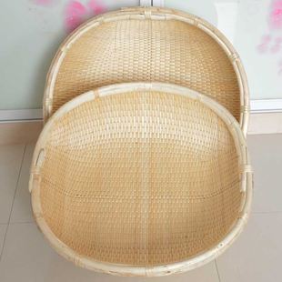 竹编晒盘柳编笸筐藤编收纳簸箩簸萁馒头筐家用干果货馍卤菜柳条饼