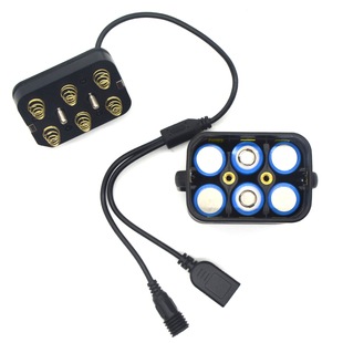 12V防水电池盒6节18650串联免焊带开关有保护有外壳锂电池组带USB