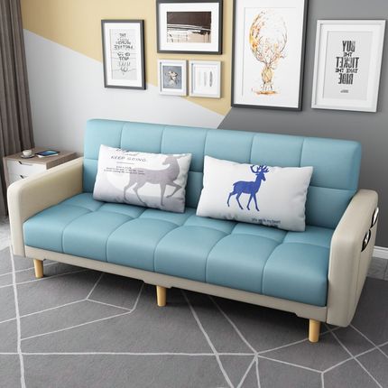 客厅沙发小户型极窄2米1折叠出租房用超窄一米八双人三人变床两用