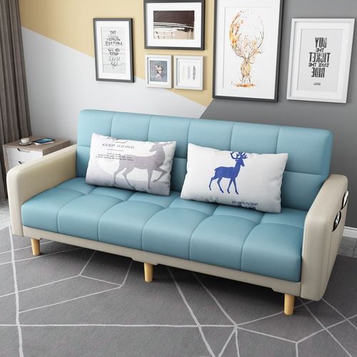 客厅沙发小户型极窄2米1折叠出租房用超窄一米八双人三人变床两用