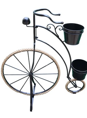 户外自行车花架做旧铁艺庭院花园阳台布置欧式橱窗装饰品园艺摆件