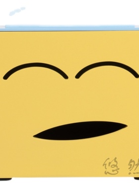 可爱简约木质表情收纳盒子 样板间儿童房薄荷蓝柠檬黄摆件