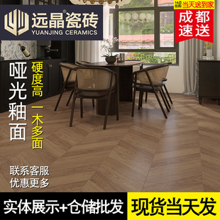 南洋风凡尔赛拼花木纹砖800x800焦糖色哑光瓷砖客厅全瓷复古地砖