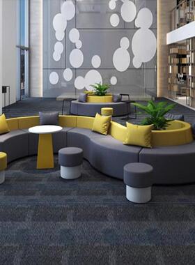 现代圆弧形创意沙发组合多人位酒店大堂商务S型办公沙发沙发家具