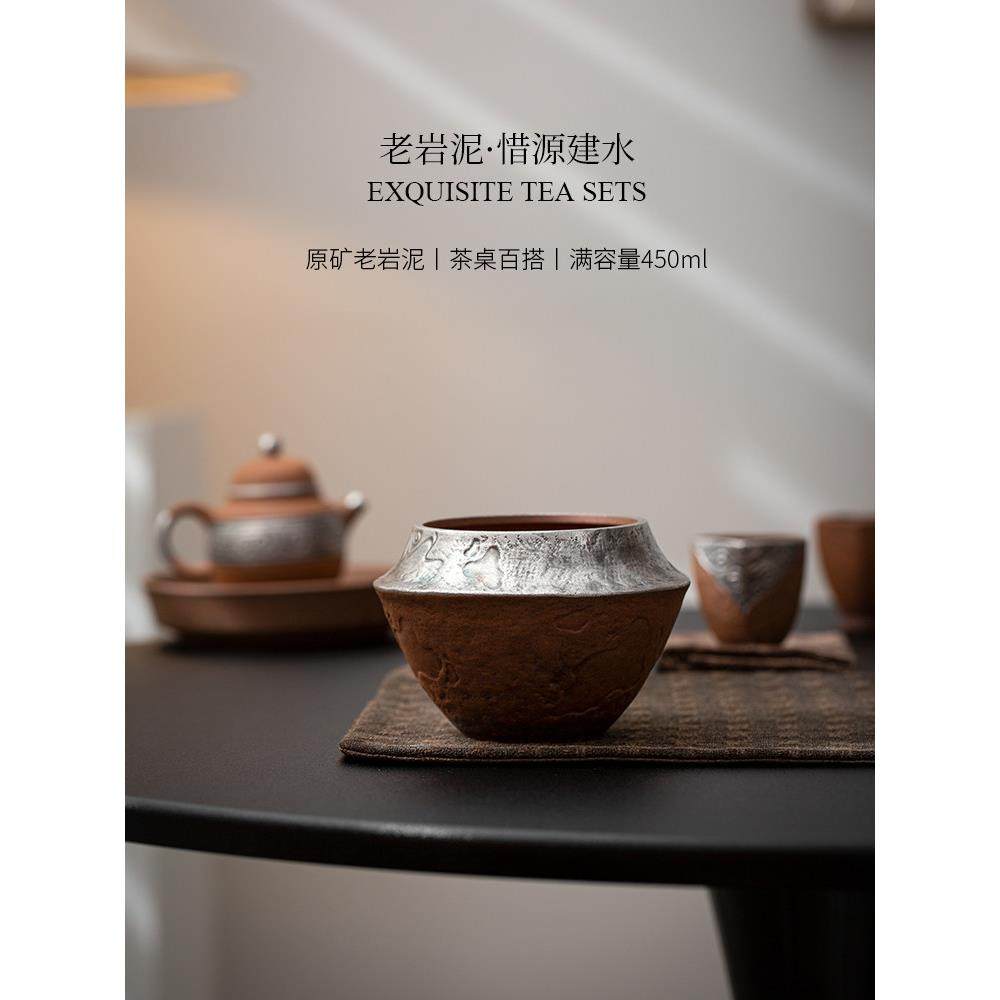 老陶泥鎏银覆古国风建水茶洗粗陶桌面茶渣缸家用水盂杯洗茶道配件,餐饮具,茶道/零配,淘宝优惠券,粉丝福利购,淘宝优惠卷