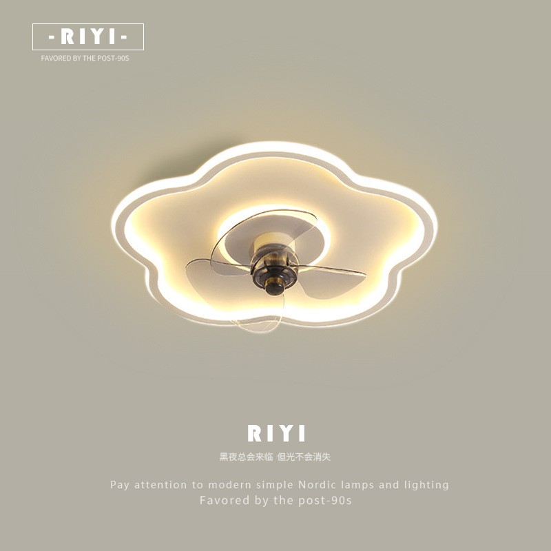 现代简约餐厅静音超薄吸顶灯卧室风扇灯儿童房间智能风扇吸顶灯