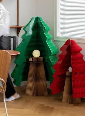 耶诞树折叠发光商场节庆装饰桌面客厅摆件家居饰品橱窗道具