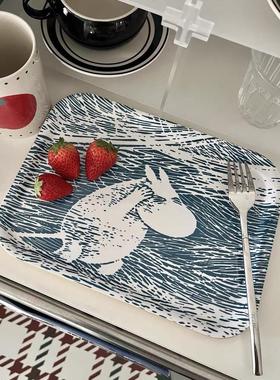 免费礼盒瑞典Optodesign姆明联合手工桦木托盘卡通防水茶盘礼品