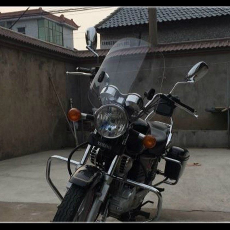摩托车pc挡风玻璃GZ150/GN250风挡 圆灯挡风玻璃天剑王街车导流罩