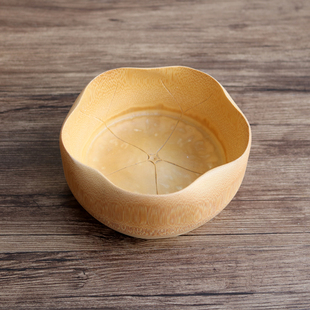 竹制荷叶碗竹根竹节碗中式茶道收纳竹碗点心盘干果盘水果茶点盒