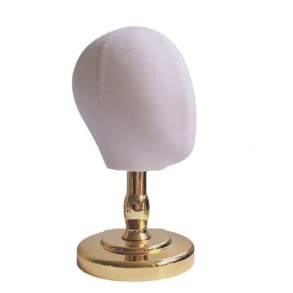 新款儿童包布头模儿童帽子展示架儿童帽托儿童帽子展示架配金色底