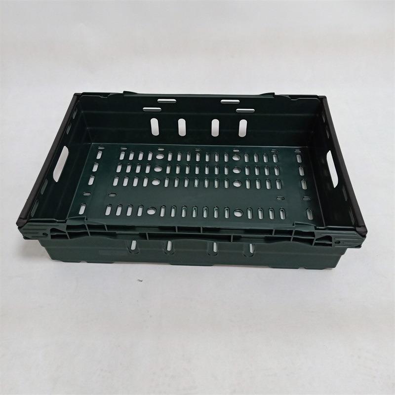 新料墨绿色超市箩方型镂空有孔超市篮直供天津北京现货