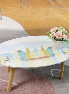 椭圆形茶几桌布花纹垫子防水防烫PVC餐桌垫家用软玻璃客厅家用