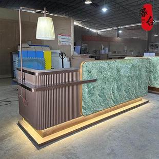 公司前台酒店售楼部接待台吧台台会所美容水吧台大理石收银台