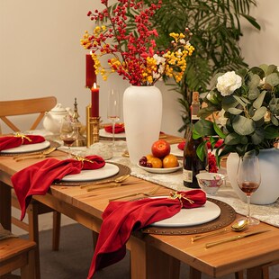 红色餐巾布酒店专用口布高档会所年会喜庆结婚折花席巾定制logo