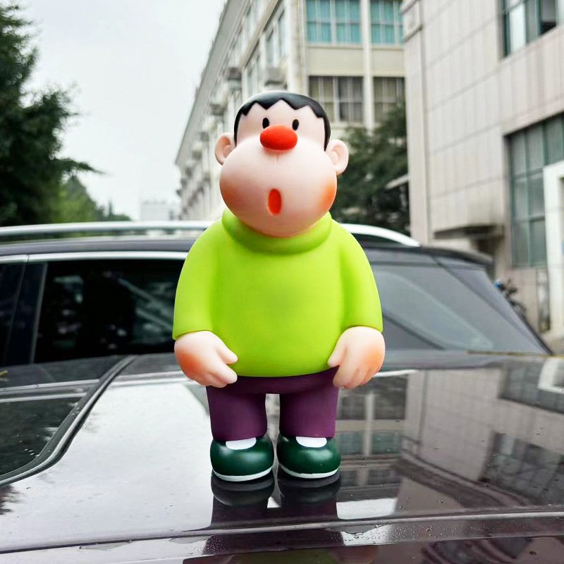 胖虎车载摆件汽车装饰品新款车顶尾部卡通玩偶车外部公仔挂件