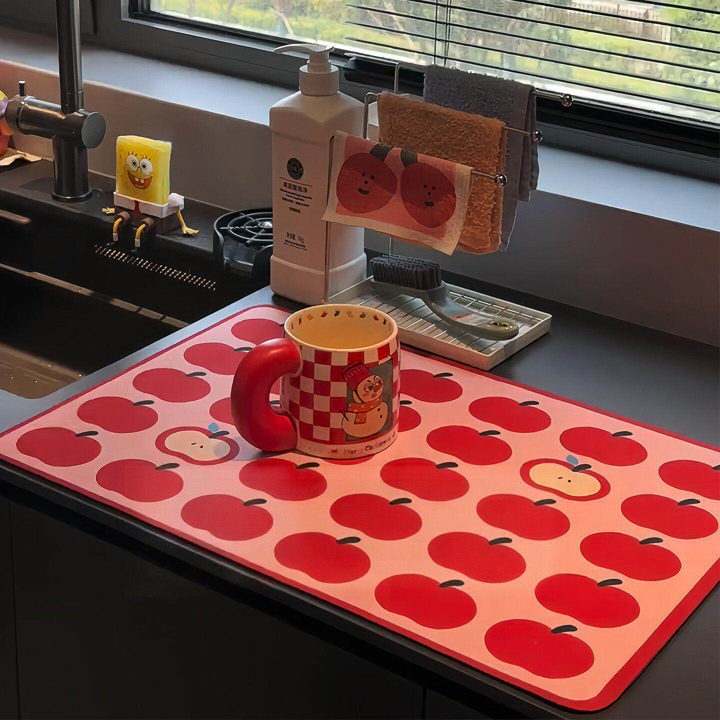 厨房沥水垫台面沥水洗碗槽杯垫专用硅藻泥吸水垫速干防烫隔热垫,居家布艺,餐垫,淘宝优惠券,粉丝福利购,淘宝优惠卷