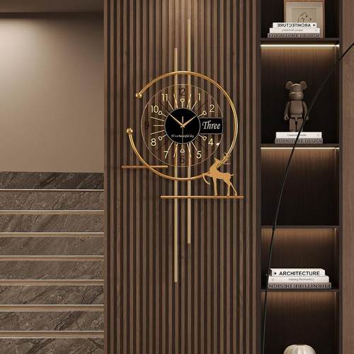 钟表挂钟客厅格栅创意时钟壁灯挂墙新款现代简约艺术时尚大气