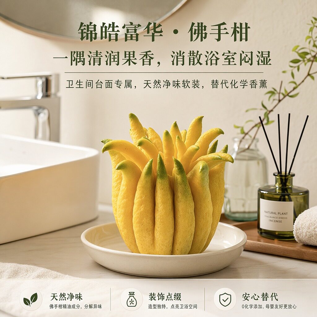 佛手柑鲜果卫生间摆件新鲜佛手瓜佛手柑挂件观赏闻香可食用盆栽