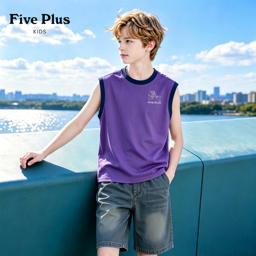 Five Plus童装儿童背心2026新款夏装男童运动服中大童轻薄无袖t恤