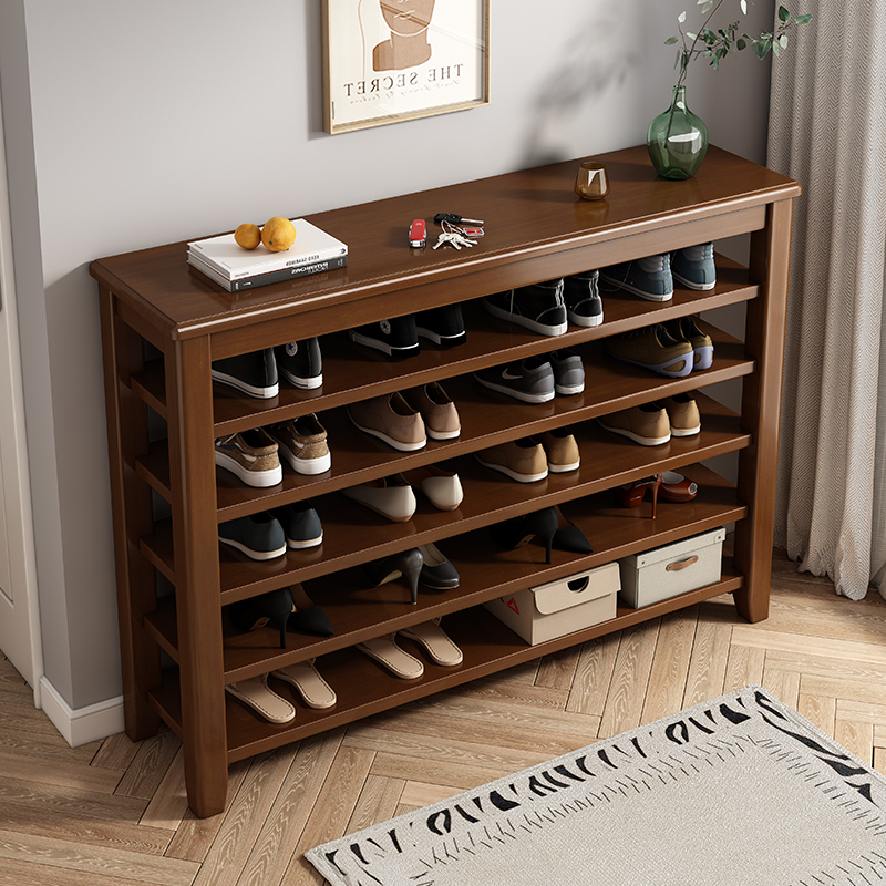 实木多层鞋架家用门口一体收纳鞋柜现代经济型入户玄关置物鞋架子