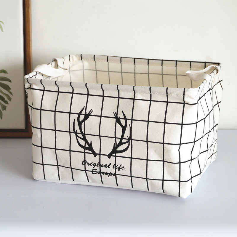 布艺棉麻宿舍桌面收纳盒折叠防水玩具收纳篮整理箱杂物衣服收纳筐