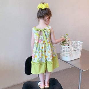 甜美夏款 小童公主裙棉布女宝宝女童夏2025 新款 洋气裙背心连衣裙季