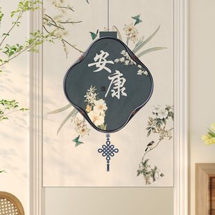 门帘隔断帘厕所帘子厨房遮挡布家用入户卧室半截帘免打孔挂帘 中式