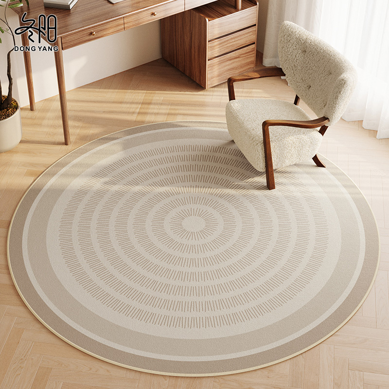 圆形地毯2024新款高级感卧室电脑椅子垫家用书房房间转椅摇椅地垫