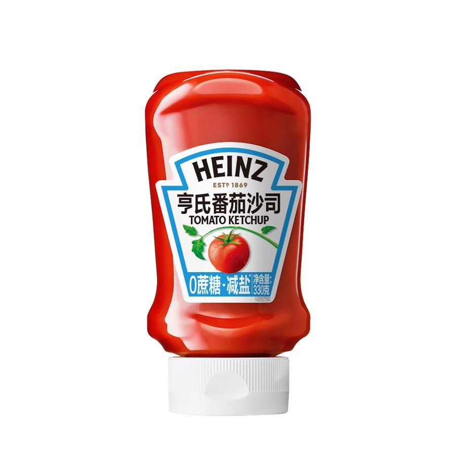 亨氏番茄沙司0蔗糖减盐330g瓶装薯条汉堡三明治手抓饼刷酱番茄酱