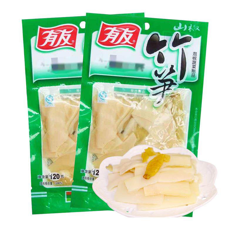 新货泡椒竹笋120g*10袋野山椒味笋片 重庆特产即食零食小