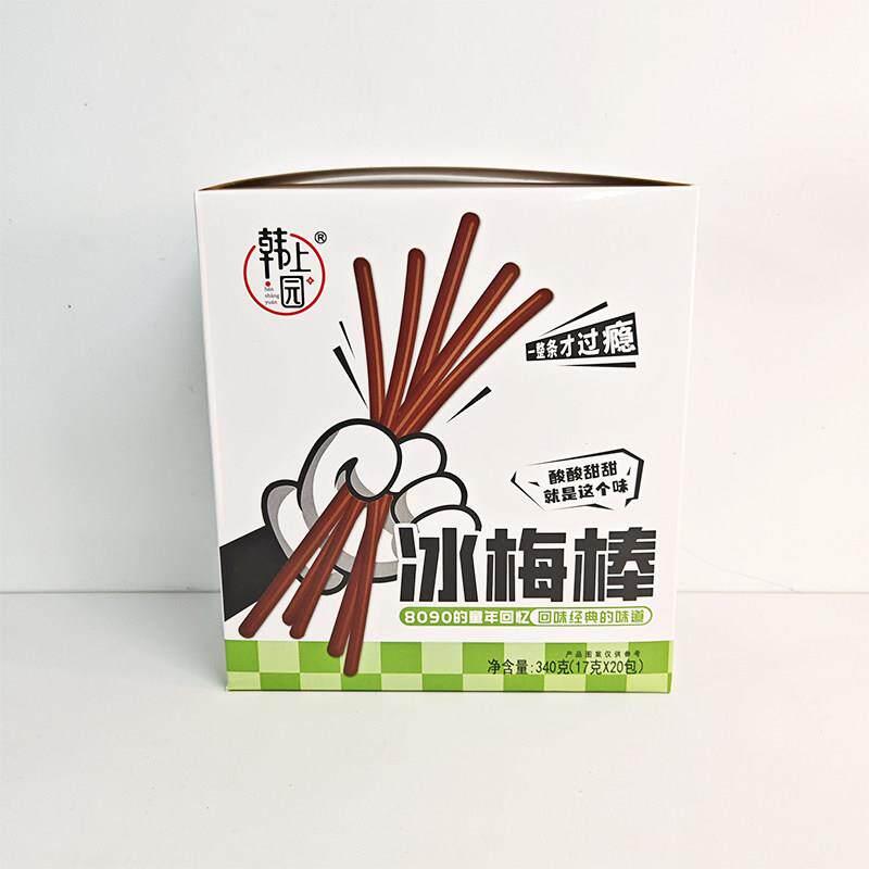 韩上园冰梅棒酸酸甜甜童年回忆果丹类乐趣休闲零食一盒20包*17g