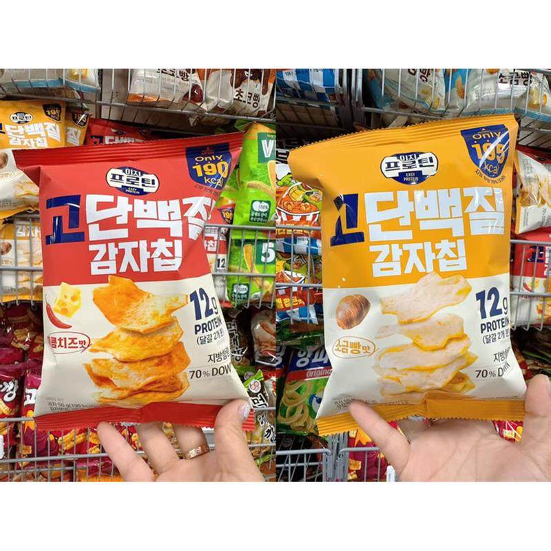 新货韩国直邮LOTTE宋江代言高蛋白薯片脆片辣芝士海盐面包味5