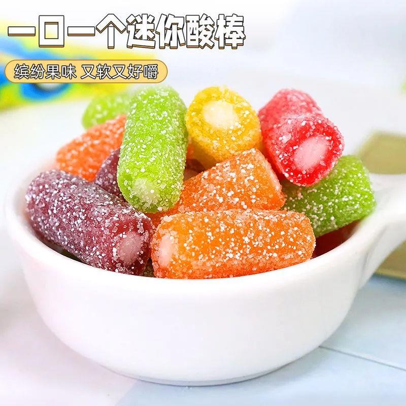 珍宝珠酸条软糖迷你酸条棒网红彩虹水果糖幼儿园分享儿童糖果零食