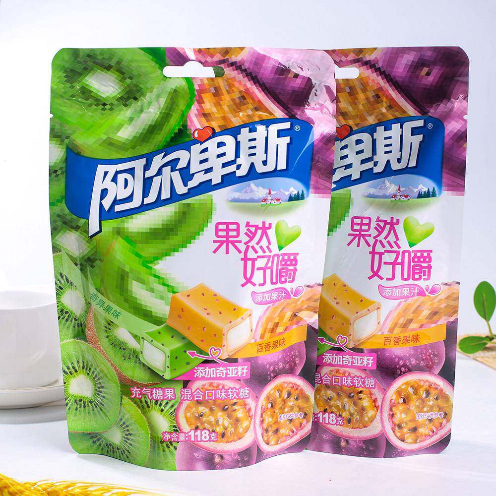 阿尔卑斯果然好嚼奇异果百香果葡萄草莓味软糖118g儿童零食糖果