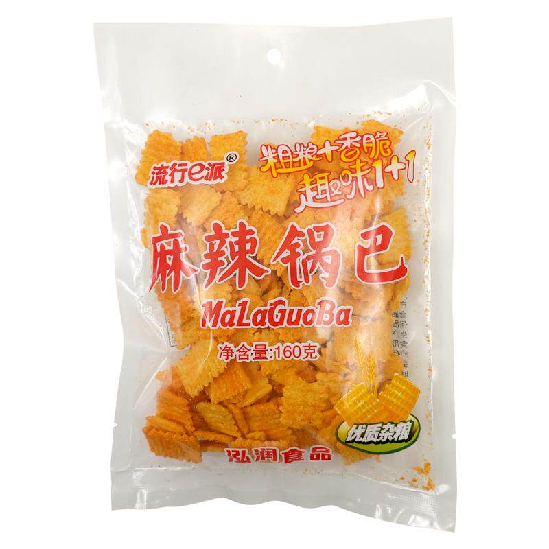 新货麻辣锅巴160g蒜香味大包装膨化油炸食品杂粮办公小吃零食整箱