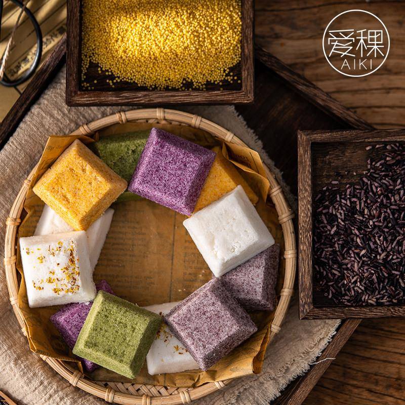 爱稞云点彩色小米糕黄耐糕桂花糕宁波特色小吃糕点早餐半成品速食