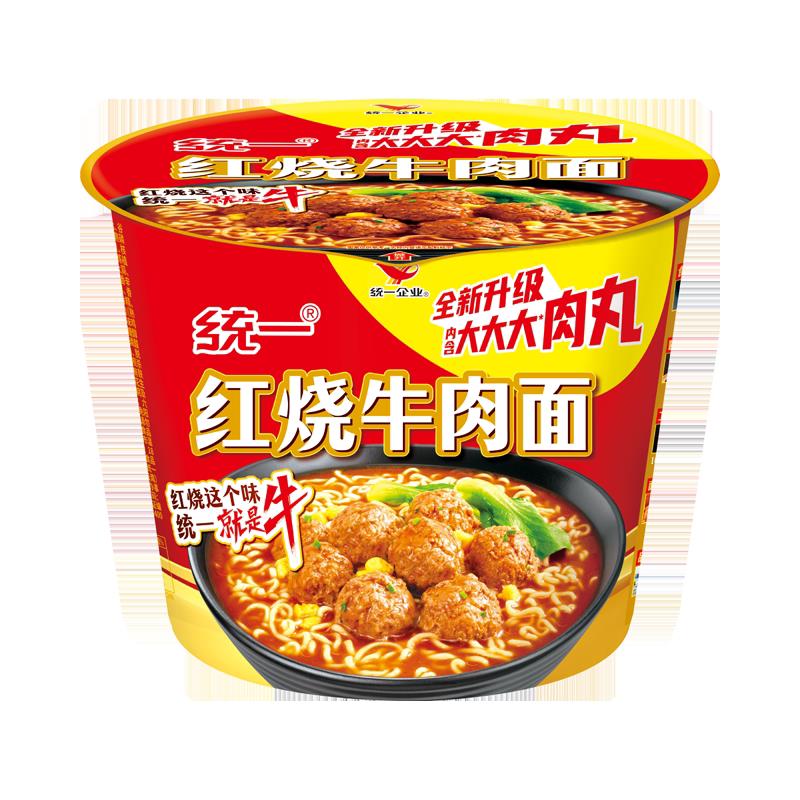 红烧牛肉面统一来一桶方便面泡面经典红烧牛肉面103g*12桶