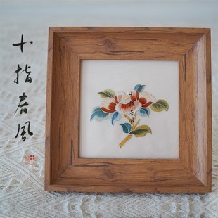 diy真丝材料包 初见山茶 十指春风传统刺绣 入门级 0基础带课程