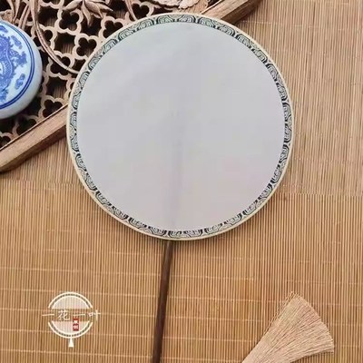 国画迷你小扇空白绘画扇子工笔画熟绢团扇仿古绢扇手绘宫扇