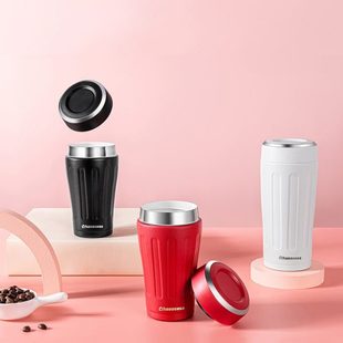 陶瓷涂层便携学生简约可爱水杯外带随行杯子 咖啡杯保温杯女日式