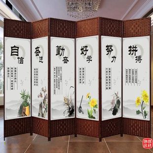 屏风隔断卧室客厅办公室酒店学校实木玄关饭店布艺移动折屏