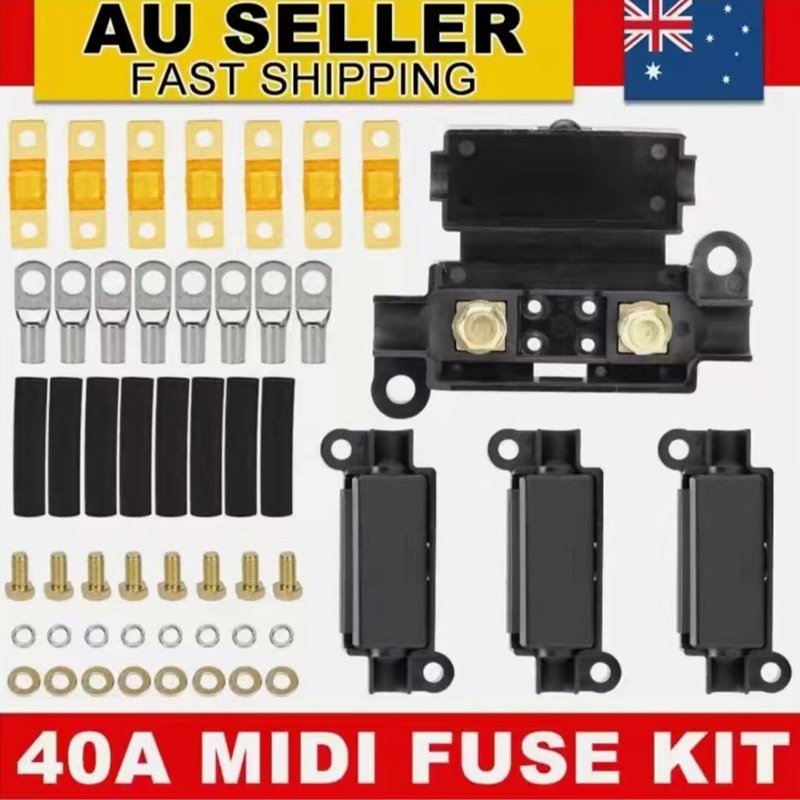 40A MIDI保险丝套件4 ANS支架7 x 40 AMP保险丝，保险片保险座