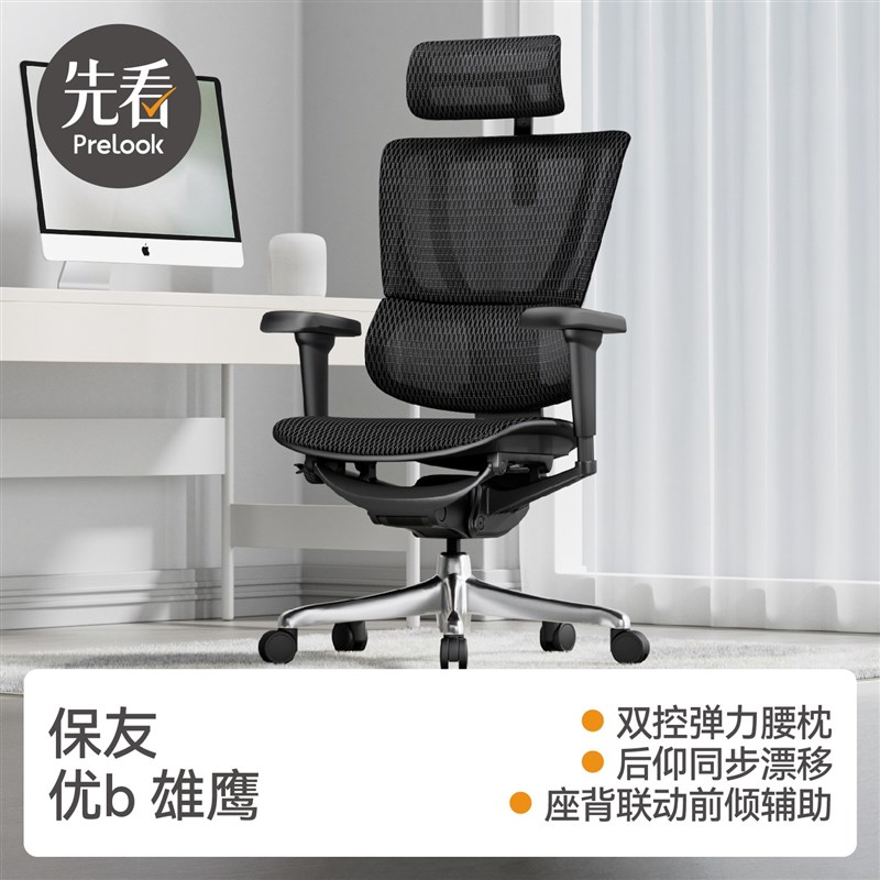 先看评测Ergonor保友优B雄鹰电脑椅人体工学椅家用电竞椅办公座椅