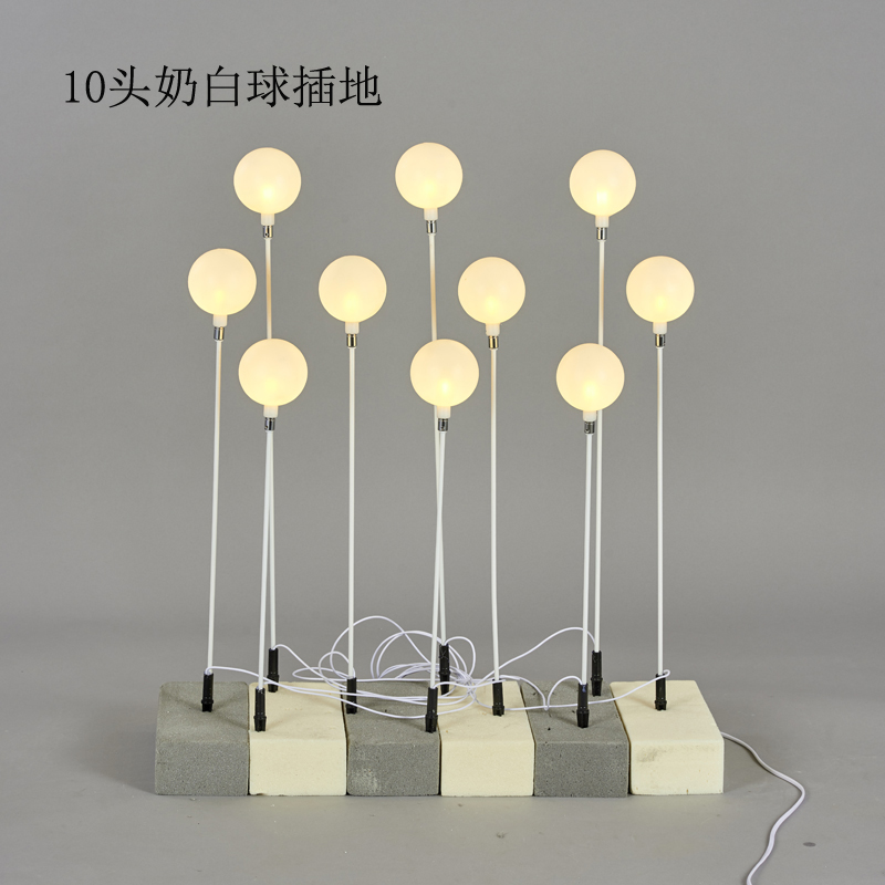 新款婚庆道具奶白球软管路引吊顶婚庆舞台摆件白球地插灯婚礼球泡