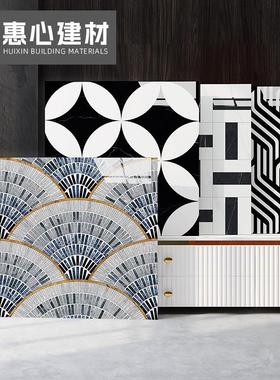 x简约全瓷客厅餐厅防滑地砖花砖酒店大堂瓷砖KTV亮光拼花砖