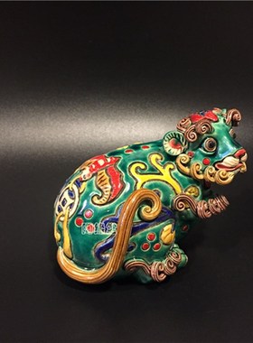 石湾陶瓷公仔交趾陶n十二生肖老鼠摆件精品招财家居玄关摆设动物
