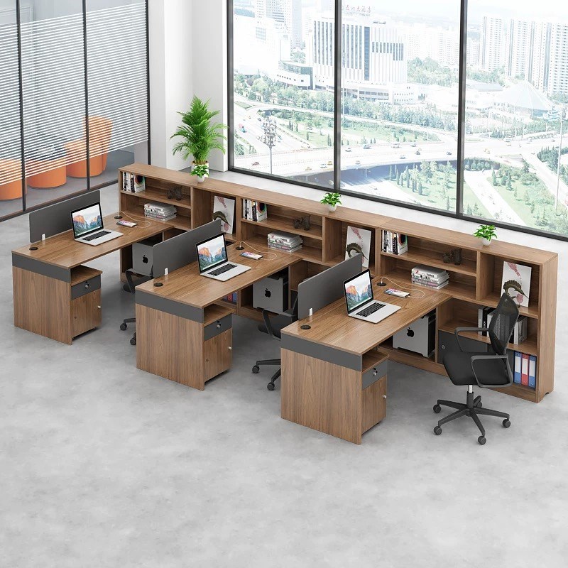 办公桌员工位四六双人位桌椅组A合中高柜办公室财务室职员主管位