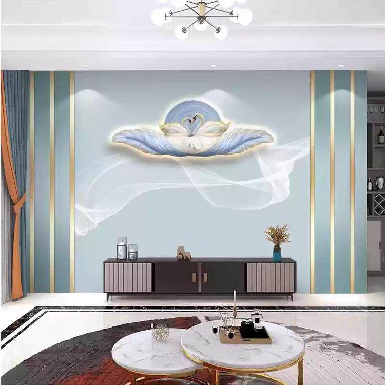 2025新款电视背景墙布3D彷格栅线条客厅沙发壁画极简轻奢无缝墙纸,家装主材,定制壁画,淘宝优惠券,粉丝福利购,淘宝优惠卷